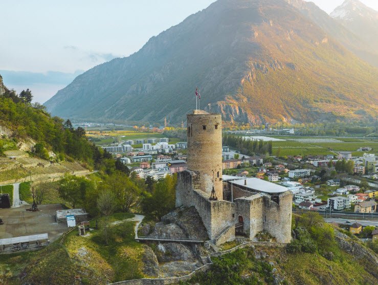 La Bâtiaz Castle, Martigny, Switzerland, Switzerland